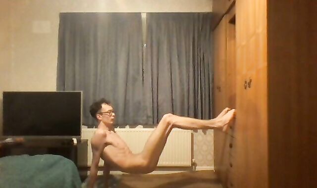 Immensely Bony Teenage Showcases off his Ribs and Assets