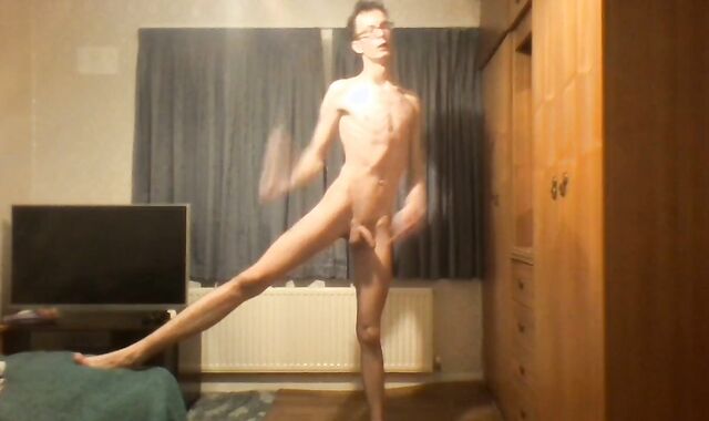 Immensely Bony Teenage Showcases off his Ribs and Assets