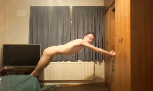 Immensely Bony Teenage Showcases off his Ribs and Assets