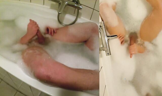 Playtime in Tub with Mesh Undergarments, Culo Have Fun and Spunk