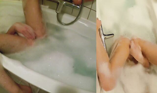 Playtime in Tub with Mesh Undergarments, Culo Have Fun and Spunk