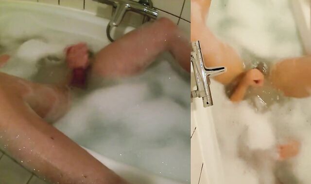 Playtime in Tub with Mesh Undergarments, Culo Have Fun and Spunk