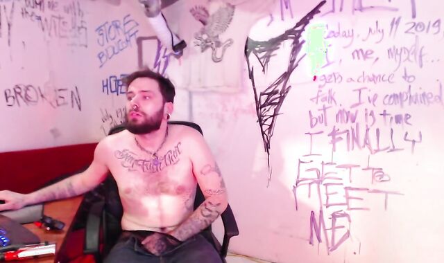 OZZIE BAKER SOLO WANK OFF IN FISHNETS