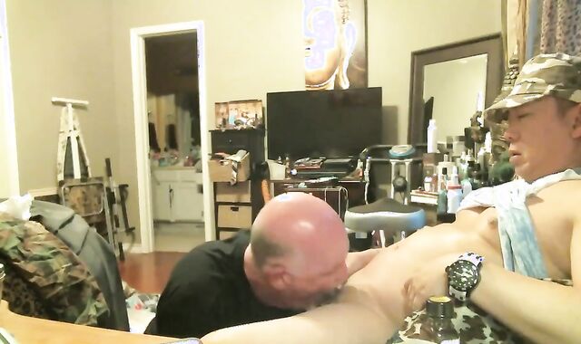 A FUVKING GREEDY GRANDDAD GULPING MY PEE AND SLURPING MY JIZM...