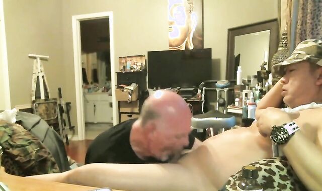 A FUVKING GREEDY GRANDDAD GULPING MY PEE AND SLURPING MY JIZM...