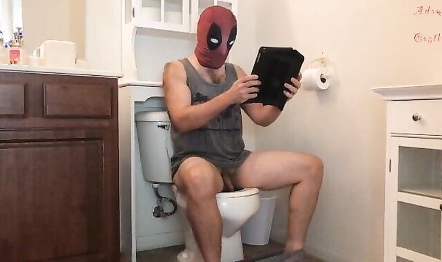 Deadpool Yells and Sits on Wc