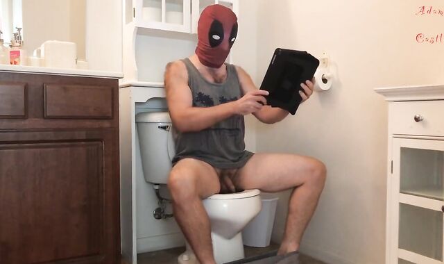 Deadpool Yells and Sits on Wc