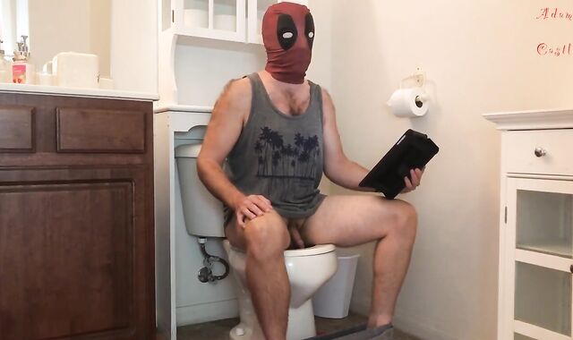 Deadpool Yells and Sits on Wc