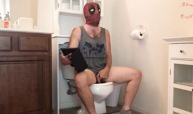 Deadpool Yells and Sits on Wc