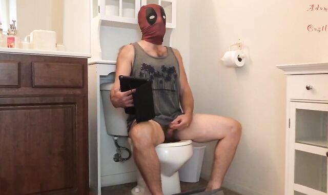 Deadpool Yells and Sits on Wc