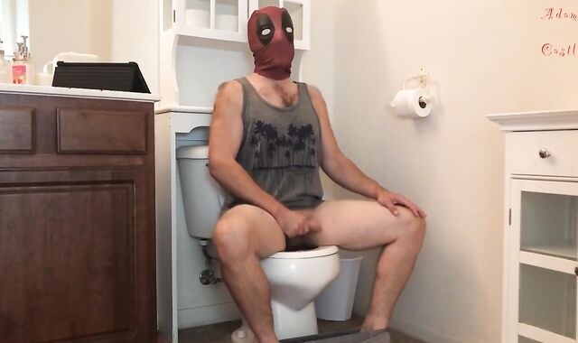 Deadpool Yells and Sits on Wc