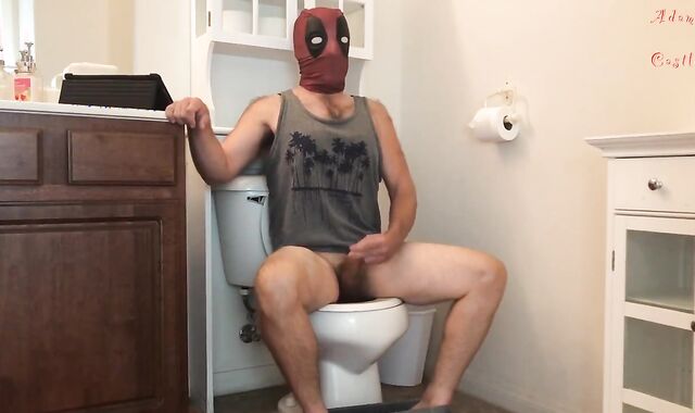 Deadpool Yells and Sits on Wc