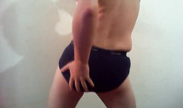 Demonstrating my 4 Blue Calvin Klein Trunks, Darkest to Lightest