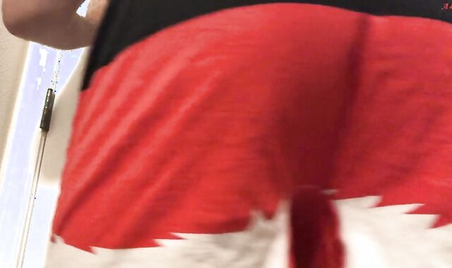 Guy has Joy in X-Mas Guy Undergarments & Manstick Have Fun