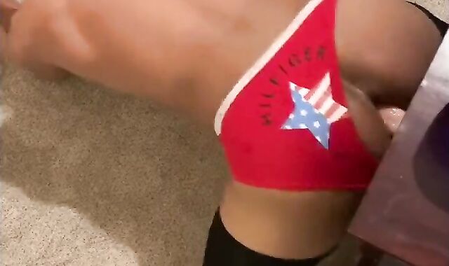 Sissy CD Rails Fake Penis and Gapes Uber-Cute Smallish Backside