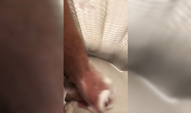 Diminutive Uncircumcised Bone Bathroom Wank off Jerk off