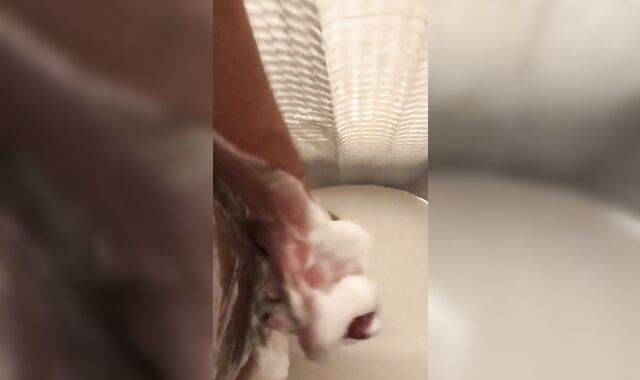 Diminutive Uncircumcised Bone Bathroom Wank off Jerk off