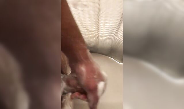 Diminutive Uncircumcised Bone Bathroom Wank off Jerk off