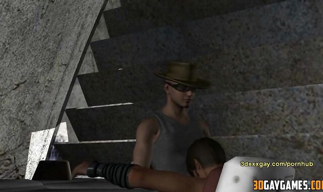 3 DIMENSIONAL Faggot Rebel Bj'ed off by Stud