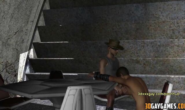 3 DIMENSIONAL Faggot Rebel Bj'ed off by Stud