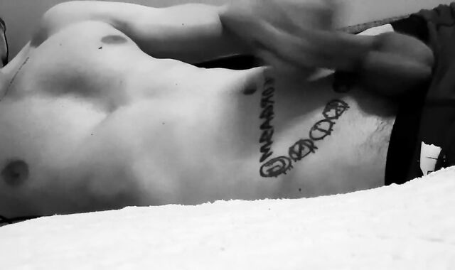 Tugging off and Cum-Shot in Antique Ebony & Milky