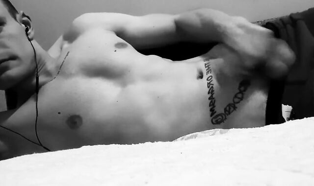 Tugging off and Cum-Shot in Antique Ebony & Milky