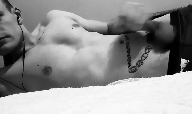 Tugging off and Cum-Shot in Antique Ebony & Milky