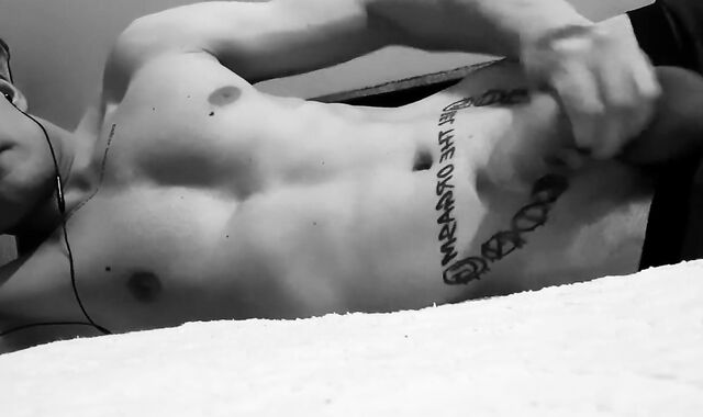 Tugging off and Cum-Shot in Antique Ebony & Milky