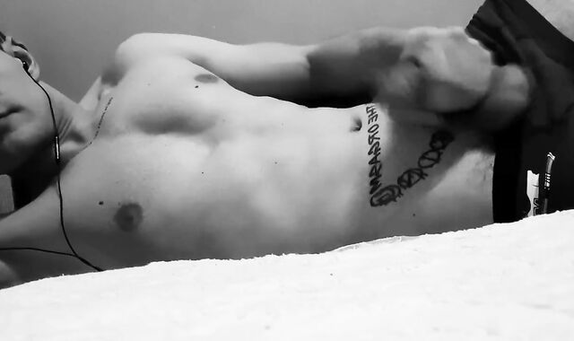 Tugging off and Cum-Shot in Antique Ebony & Milky