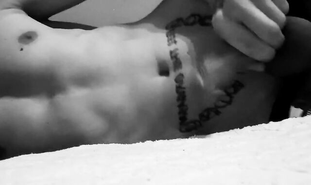 Tugging off and Cum-Shot in Antique Ebony & Milky