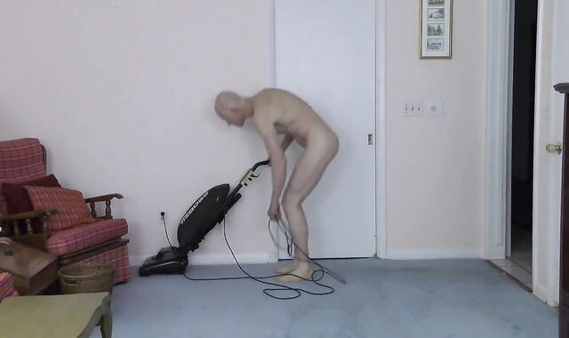Nasty Homo Naturist Cleans Building 4K