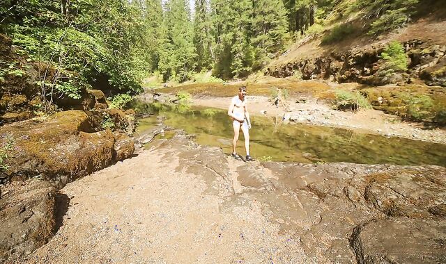Dad Jerking at Public Woods Campground