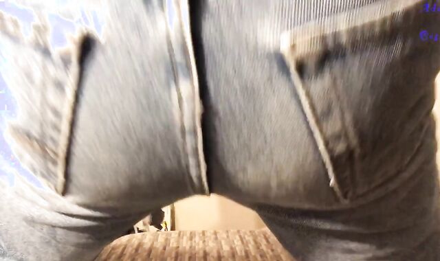 Dude Strokes off in Denim two Jizm in them