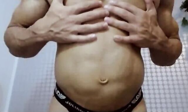 Shoved out Cock-Squeezing Muscled Warm Six Pack Muscle Abdomen