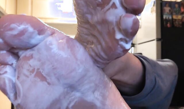 Feet Frolicking with Man Gravy