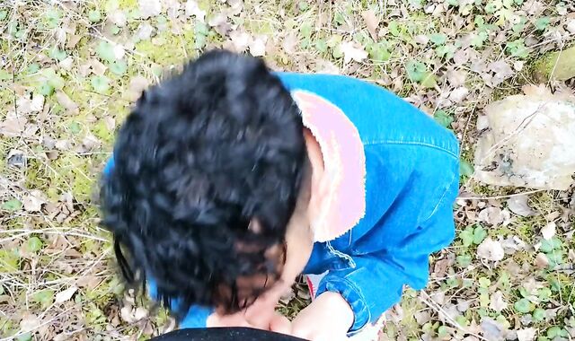 Fledgling Lengthy Fellatio Public POINT OF VIEW - Gargling in Light Rainy Day outside