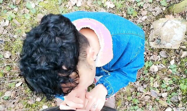 Fledgling Lengthy Fellatio Public POINT OF VIEW - Gargling in Light Rainy Day outside