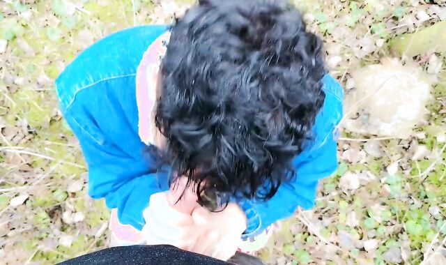 Fledgling Lengthy Fellatio Public POINT OF VIEW - Gargling in Light Rainy Day outside