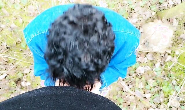 Fledgling Lengthy Fellatio Public POINT OF VIEW - Gargling in Light Rainy Day outside