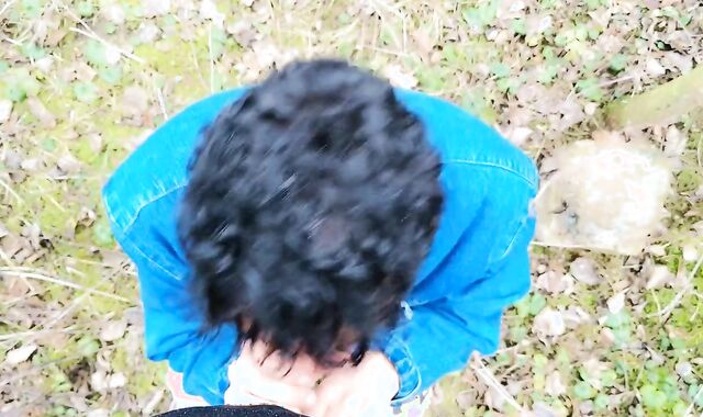 Fledgling Lengthy Fellatio Public POINT OF VIEW - Gargling in Light Rainy Day outside