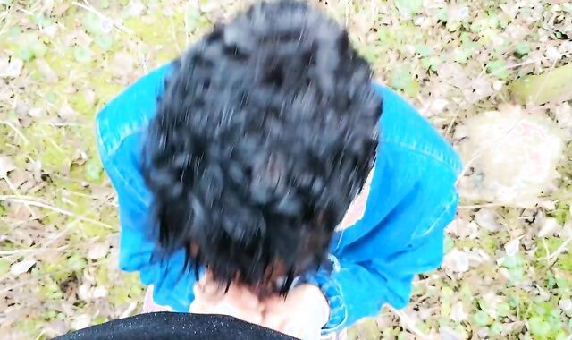 Fledgling Lengthy Fellatio Public POINT OF VIEW - Gargling in Light Rainy Day outside