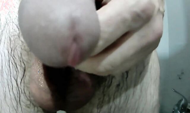 Love Bathroom with my Uncircumcised Rod and Dangling Sack Of Babymakers