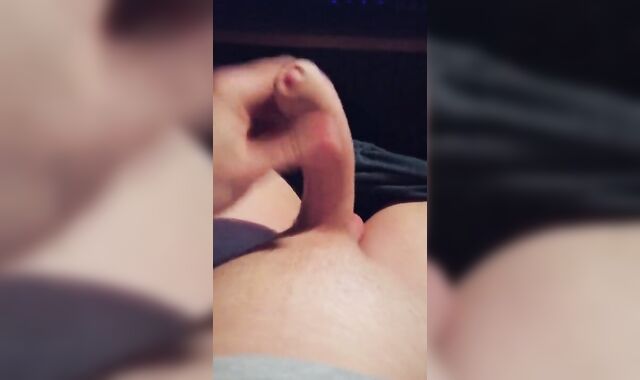 Youthfull Uncircumcised Lad Tugging off after College