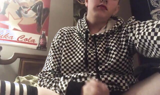 Crossdresser makes Filth Stroking for Father, eighteenth B-Day IvyMoonstone