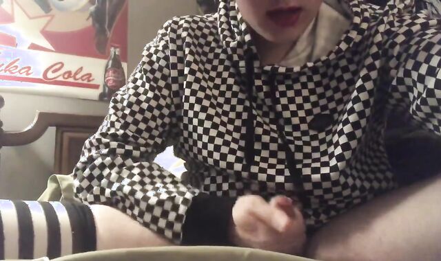 Crossdresser makes Filth Stroking for Father, eighteenth B-Day IvyMoonstone