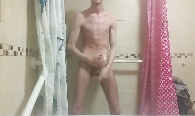 Scorching highly Thin Man with Vapid Ass Milks his Humid Trouser Snake and Urinates