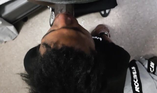 Emo Geek Slobbing on a Fat Dark Chocolate Jizz-Shotgun