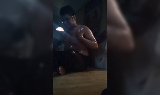 Catsuit and Lube Striptease