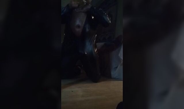 Catsuit and Lube Striptease