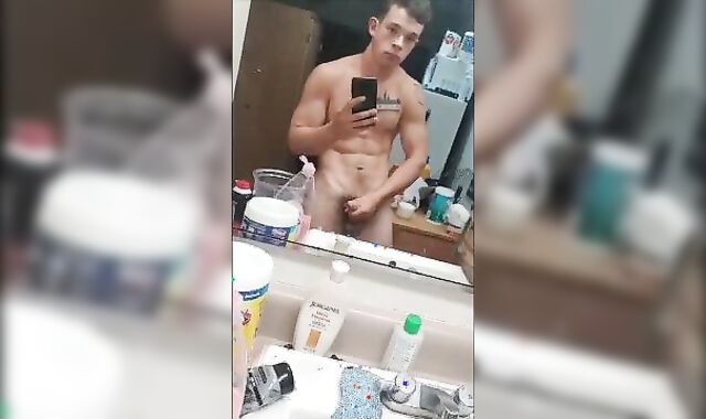 I De-Robe down and Wank off in the Douche